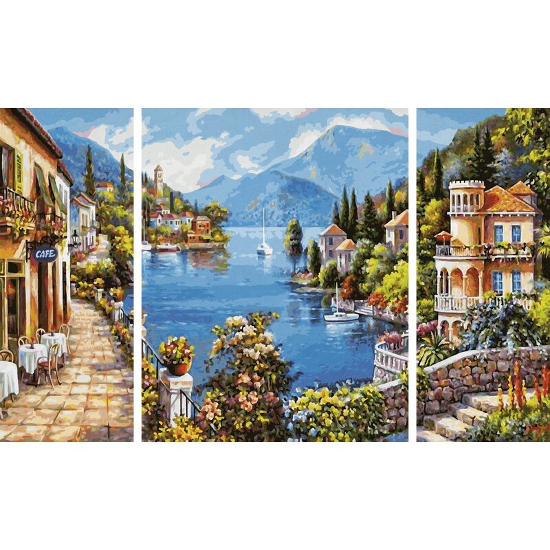 Simba - pictura pe numere un loc romantic , schipper , 3 tablouri, multicolor