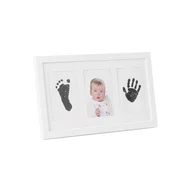 Kit rama foto tripla, Jane, Cu cerneala pentru manuta si piciorus, Non-toxic, White