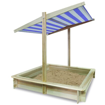 Lada de nisip cu acoperis, Free2Play, Cu coborare completa a acoperisului, 120 X 120 X 120 cm, Natural
