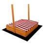 Lada de nisip, New Baby, Cu acoperis, Cu coborare completa a acoperisului, 120 x 120 x 120 cm, Red-White - 2