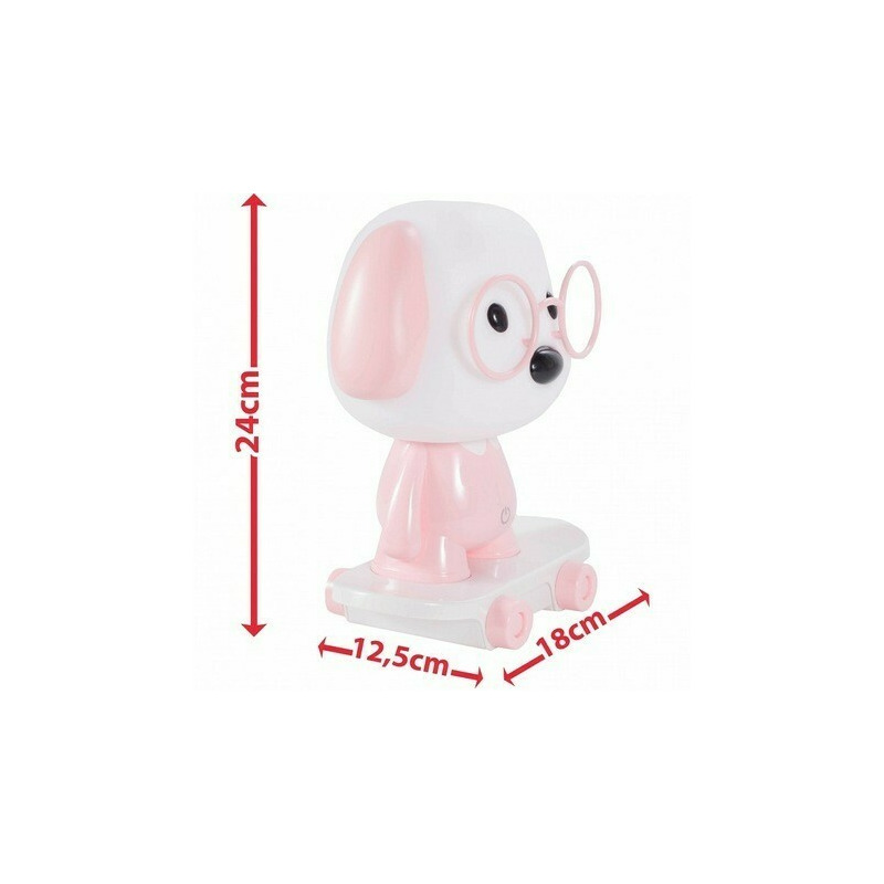 Lampa de veghe catel malplay roz cu incarcare usb 25 cm