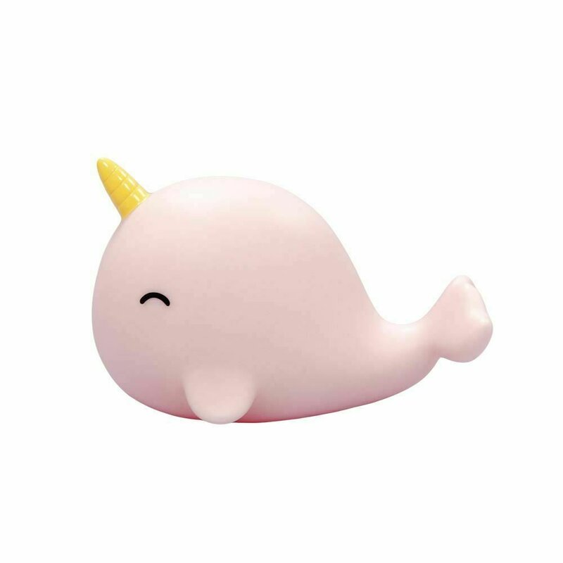 Reer - lampa de veghe cu led, cu oprire cronometrata, forma delfin unicorn, roz, lumilu sea life narwhal 52284