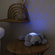 Lampa de veghe, Nattou, Cu proiectii, melodii si sunete albe,  5 sunete, 3 culori, Leduri care nu se incalzesc, Volum reglabil, Functie temporizator, Plusul se poate spala, 22x25x9 cm, Koala, Gri