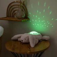 Lampa de veghe, Nattou, Cu proiectii, melodii si sunete albe,  Leduri care nu se incalzesc, Volum reglabil, Functie temporizator, Plusul se poate spala, 22x25x9 cm, Iepuras, Bej