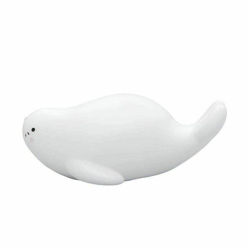 Reer - lampa de veghe si veioza cu led, lumina reglabila si functie oprire cronometrata, forma foca, alba, lumilu lazy friends seal, 52240