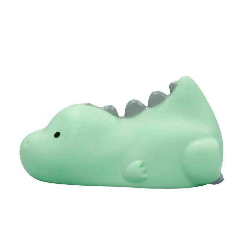 Reer - lampa de veghe si veioza cu led, lumina reglabila si oprire cronometrata, forma dinozaur, turcoaz, lumilu lazy friends dino, 52223