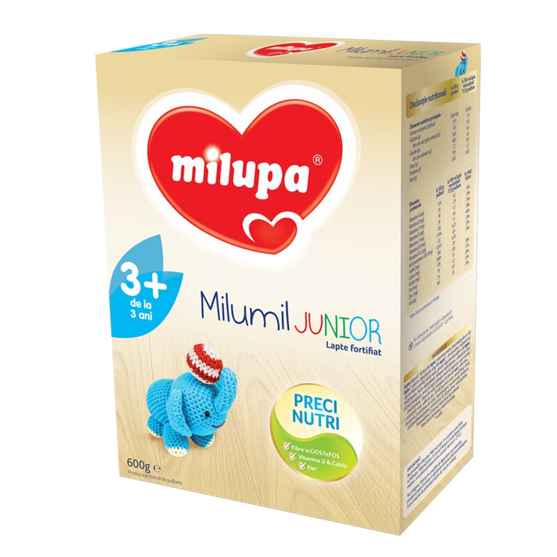 Milupa - Lapte praf Milumil Junior 3+, 600g, 3ani+