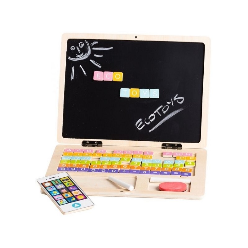 Ecotoys - laptop educational din lemn