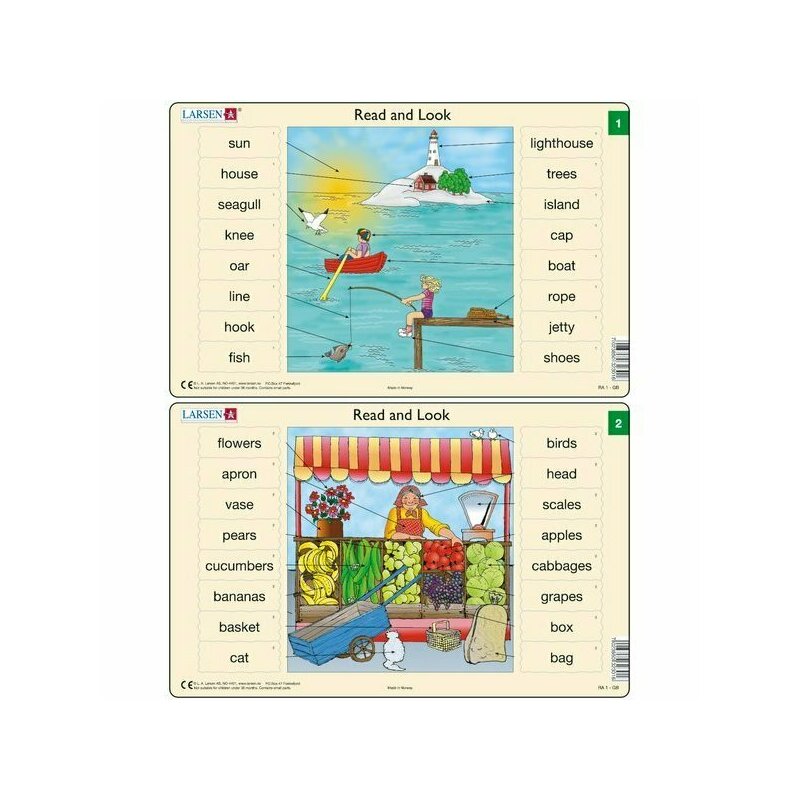 Larsen - set 10 puzzle-uri read and look 1 -10 (en) 16 piese