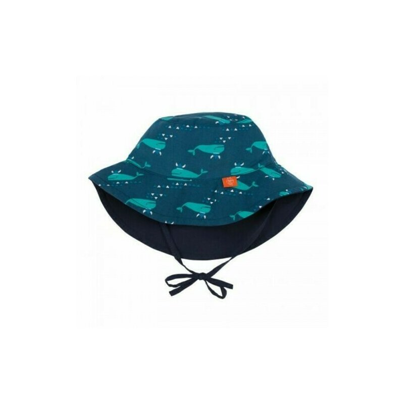 Lassig - palarie soare copii cu doua fete 0-6 luni upf50+, blue whale