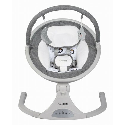 Leagan balansoar, FreeOn, Elite, Cu 12 melodii, 5 viteze de balansare si 3 pozitii de reglare a spatarului, Grey