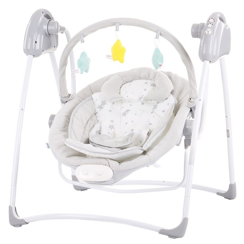 Chipolino - balansoar paradise little stars electric, cu vibratii, cu muzica, gri