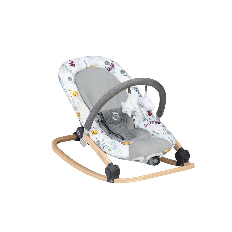 Momi - leagan lumiwood flower cu vibratii, cu melodii, cu bara detasabila, 80x41 cm