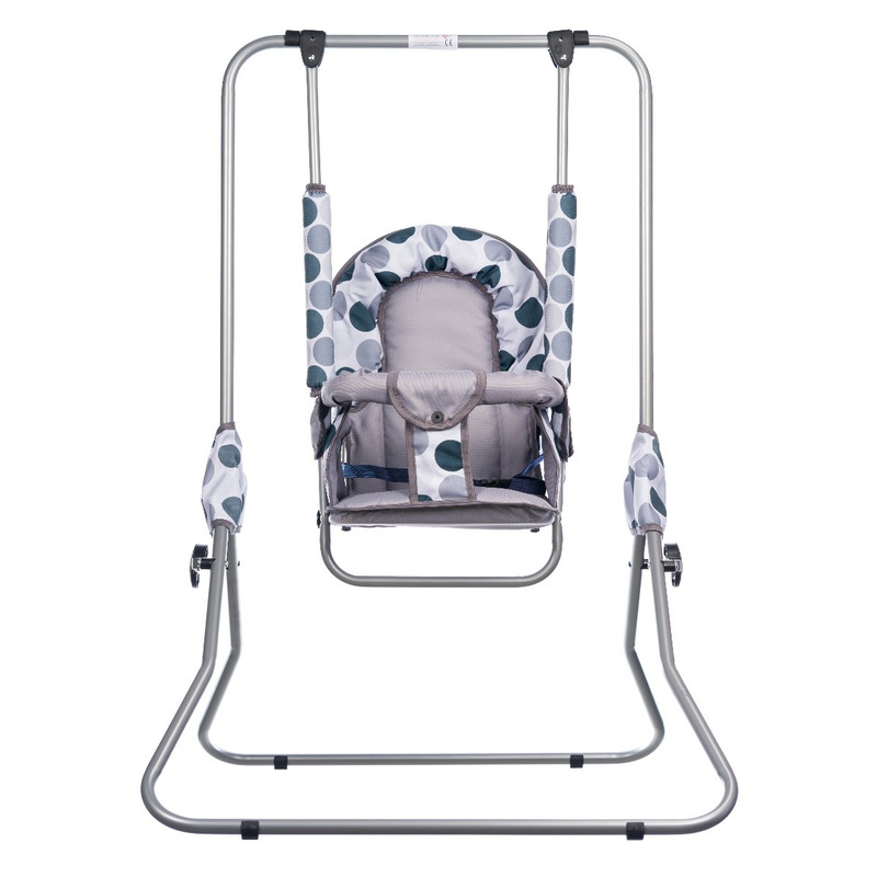 Leagan pentru copii, appekids, cu spatar reglabil, grey dots