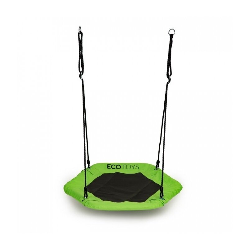 Ecotoys - leagan de gradina hexagonal , tip cuib, suspendat, verde