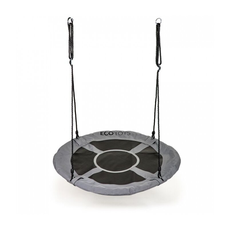 Ecotoys - leagan de gradina , tip cuib, suspendat, diametru 100 cm, gri