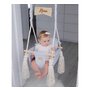 Babysteps - Leagan pentru copii si bebelusi, Catifea Velvet, perna detasabila ursulet Teddy Mint - 6