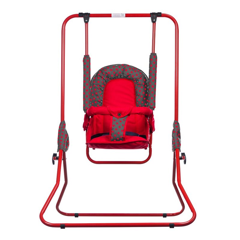 Top kids - leagan mini pliabil, spatar reglabil din metal, 107x72 cm, rosu