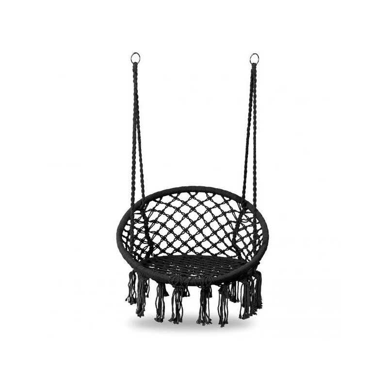 Modernhome - leagan suspendat cuib de barza, cu spatar, negru