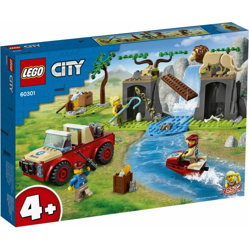 Lego - city masina de teren pentru salvarea animalelor salbatice 60301