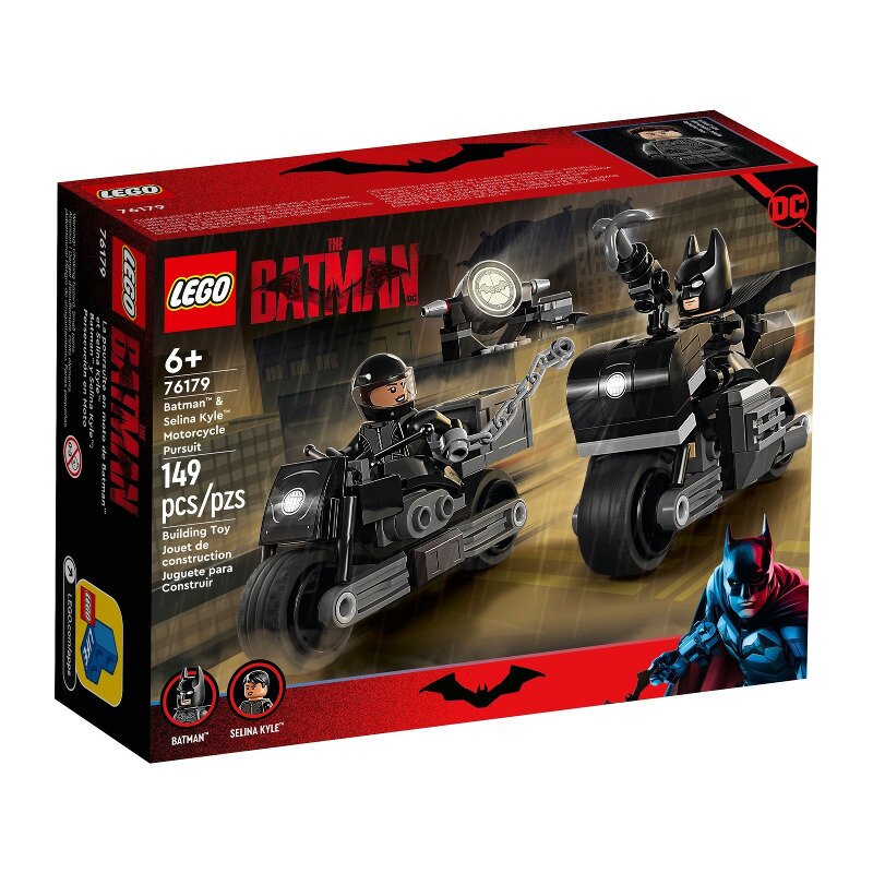 Lego - super heroes urmarirea cu motocicleta batman si selina kyle 76179