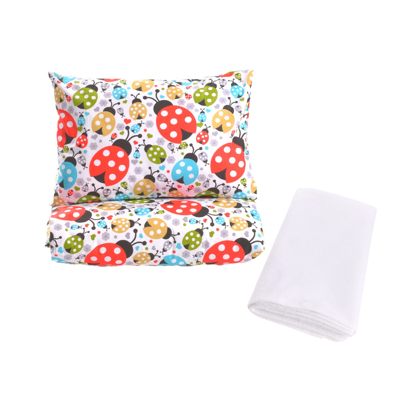 Lenjerie 3 piese model buburuze + protectie impermeabila patut 120x60 cm