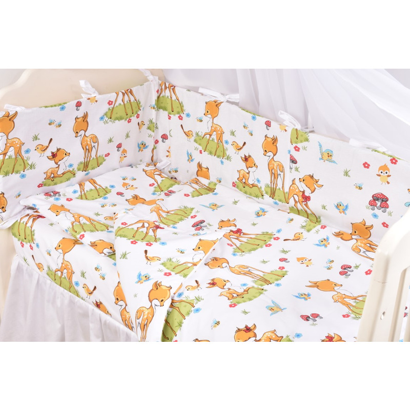 Lenjerie 6 piese patut 120x60 cm bumbac 100% model caprioare