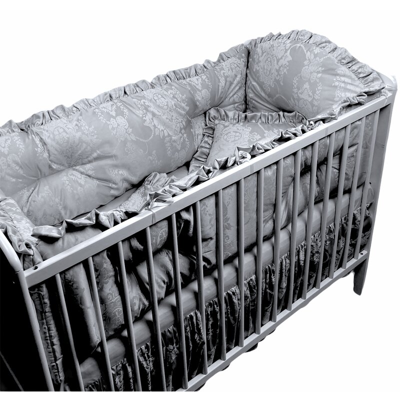 Deseda - lenjerie de pat bebe 120x60 cm din jackard gri lux by
