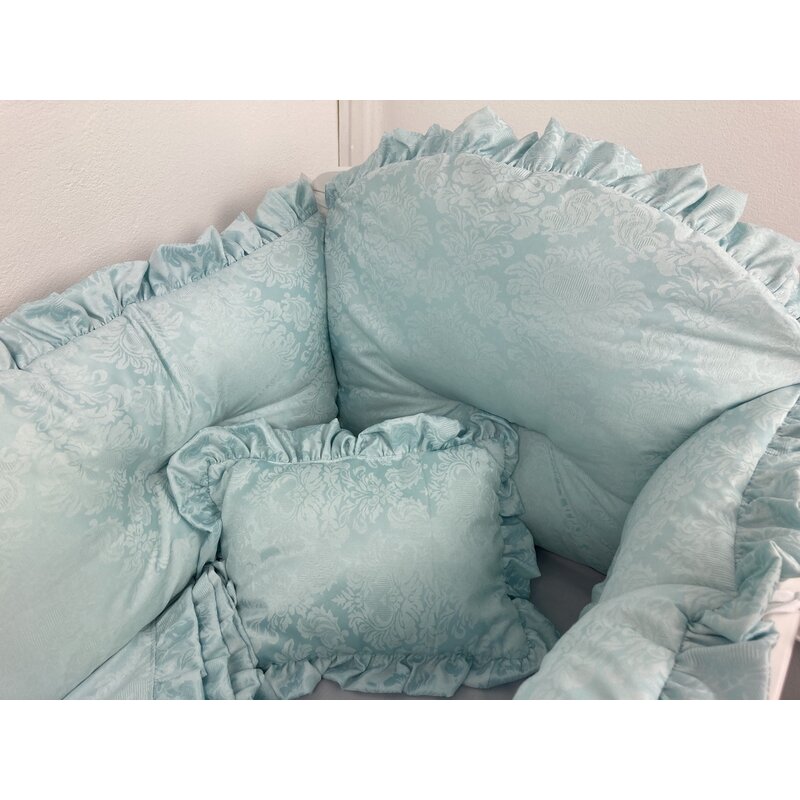Deseda - lenjerie de pat bebe 120x60 cm din jackard verde menta lux by