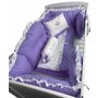 Deseda - Lenjerie de pat bebelusi 120x60 cm 8 piese  Regal Violet