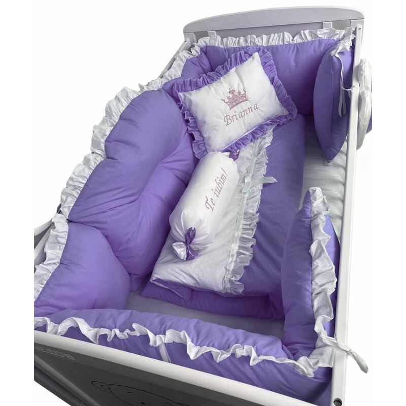 Deseda - lenjerie de pat bebelusi 140x70 cm 8 piese regal violet