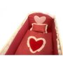 Deseda - Lenjerie de pat bebelusi cu aparatori laterale  Te iubesc puisor 120x60 cm rosu cu alb - 1