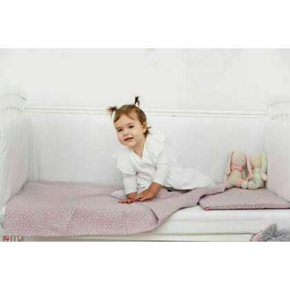 Kidsdecor - Lenjerie de pat copii, , Marshmellow Spots, din bumbac - 70x120 cm, 100x135 cm