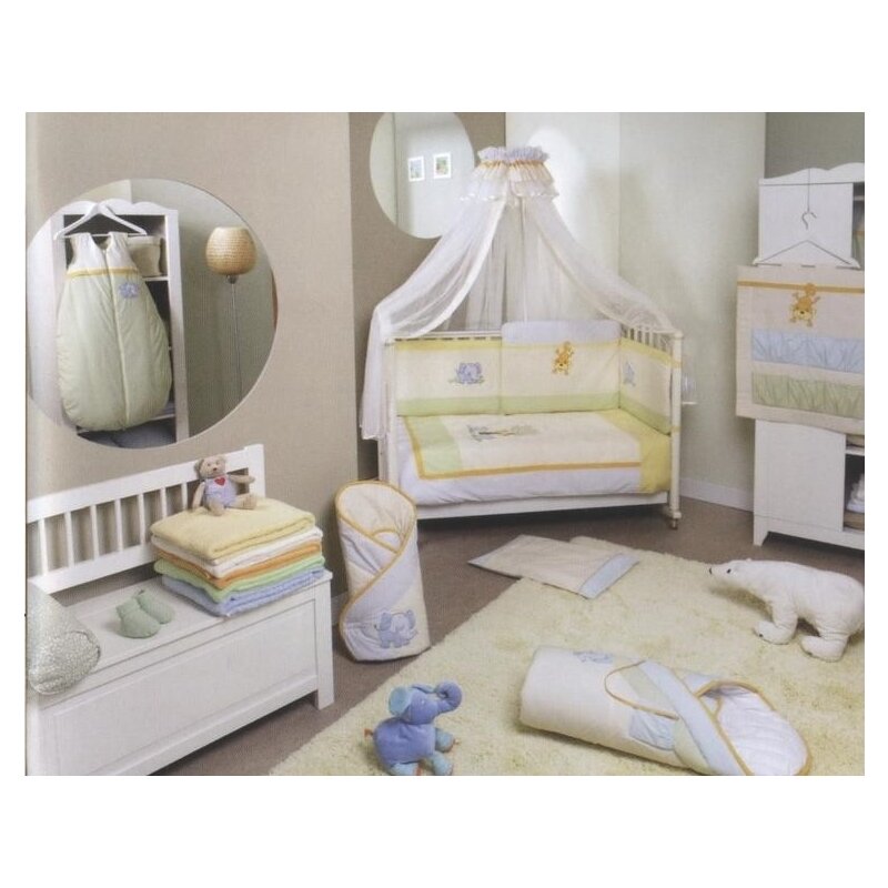 Feretti - lenjerie 3 piese quartetto long jungle din bumbac, 135x100 cm, multicolor