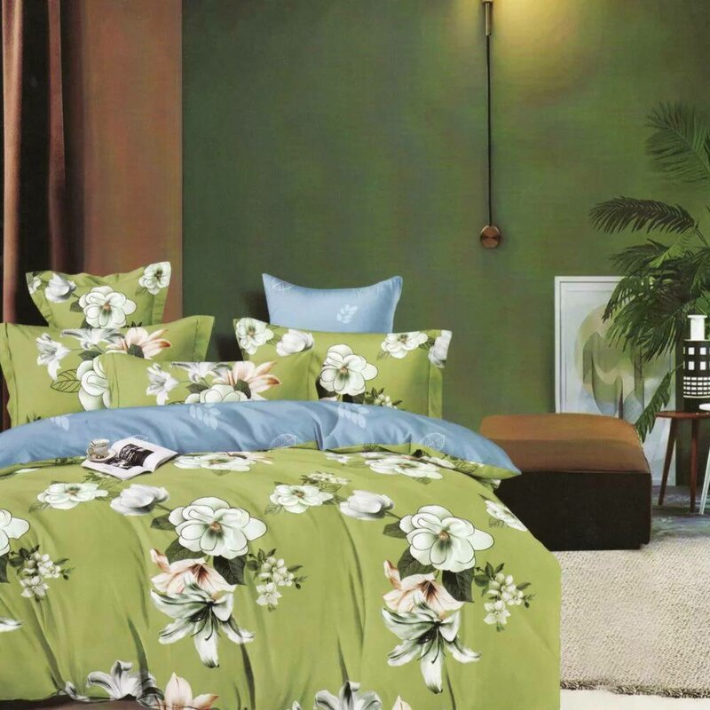 Somnart - lenjerie de pat finet 6 piese, cearceaf pat clasic, cearceaf pilota 200x230, 2 fete perna 50x70, 2 fete perna 70x70, extra, model lamaita