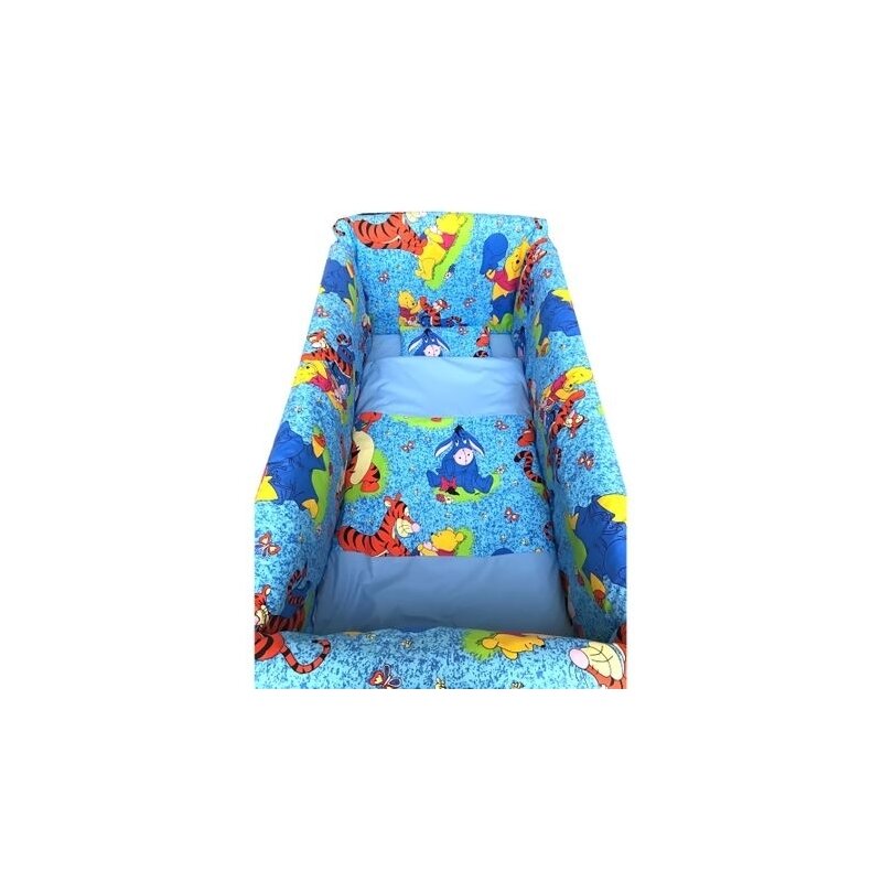 Deseda - lenjerie de patut bebelusi 120x60 cm cu aparatori maxi distractie cu aiurila albastru