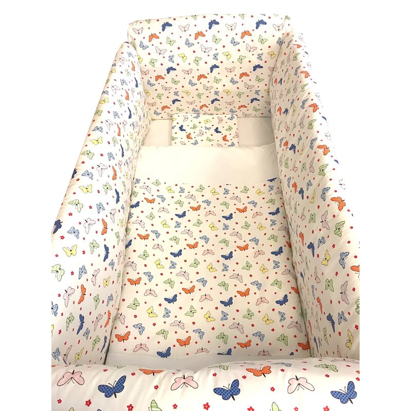 Deseda - lenjerie de patut bebelusi 140x70 cm cu aparatori maxi stelute pe roz