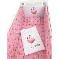 Deseda - Lenjerie de pătuț bebeluși Personalizata imprimata 120x60 cm Flamingo