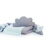MyKids - Lenjerie 6 piese,  Fara baldachin, Cu aparatoare impletita, din Bumbac, 120x60 cm, Albastru/Gri - 2