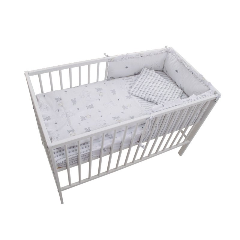 Mykids - lenjerie 4+1 piese bunny alb 120x60 cm