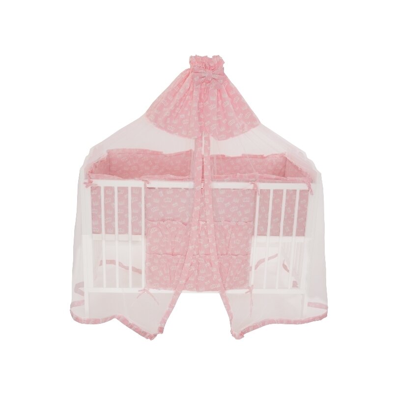 Mykids - lenjerie crown pink 7 piese 120x60 cm