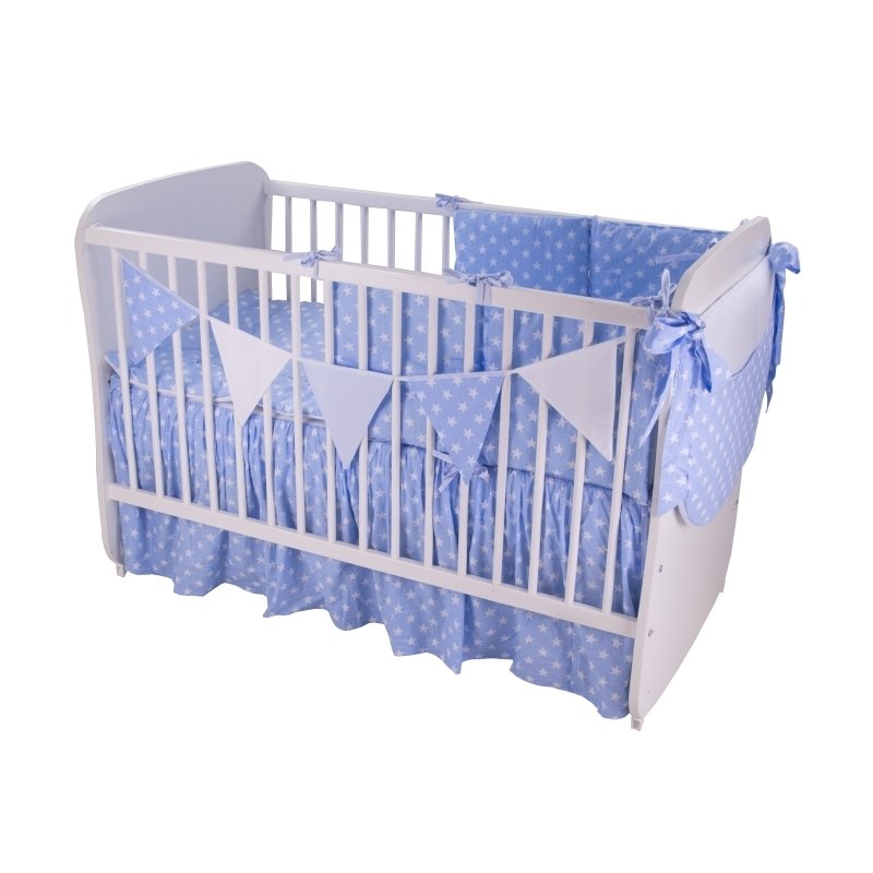 Mykids - lenjerie 11 piese light stars blue 120x60 cm