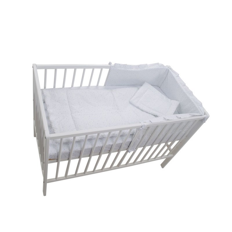 Mykids - lenjerie 4 piese little stars albastru 120x60 cm
