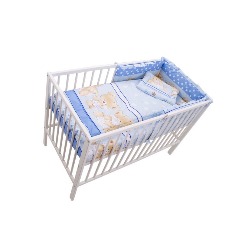 Mykids - lenjerie 4 piese teddy hug blue 140x70 cm