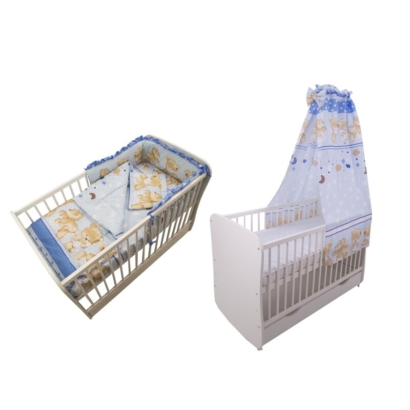 Mykids - lenjerie 5 piese teddy hug blue m2 140x70 cm