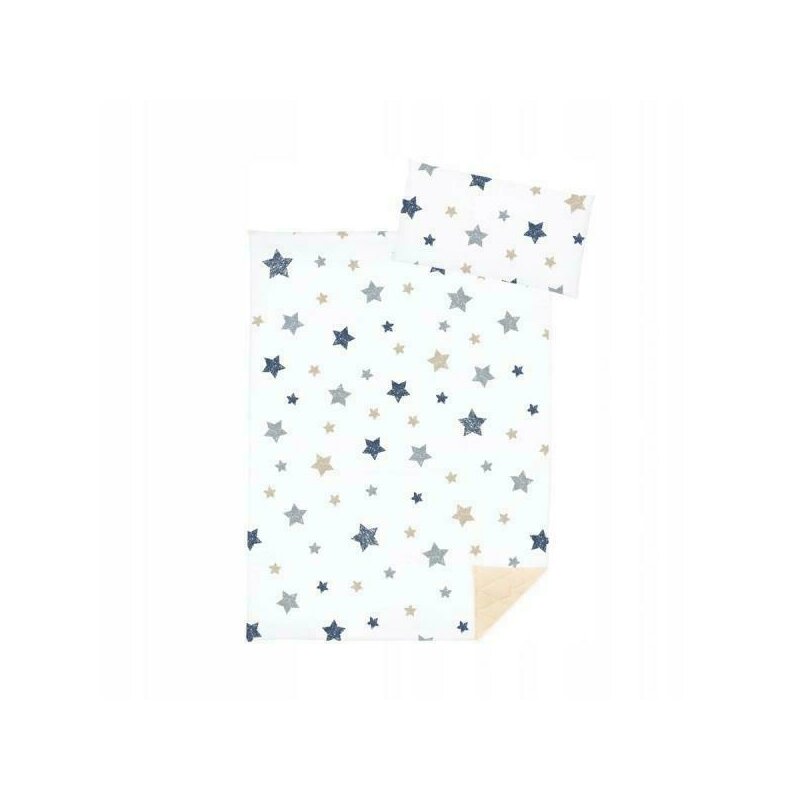 Klups - lenjerie 2 piese v106 medium, cu 2 fete, din bumbac, 100x75 cm, alb/bej