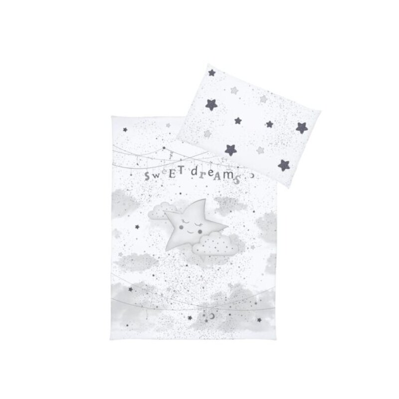 Klups - lenjerie 3 piese my star din bumbac, 135x100 cm, gri