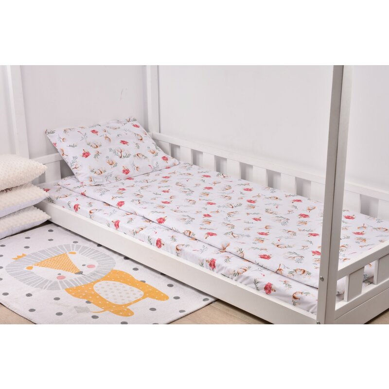 Confort family - lenjerie 3 piese , flori de bumbac, din bumbac, 200x90 cm