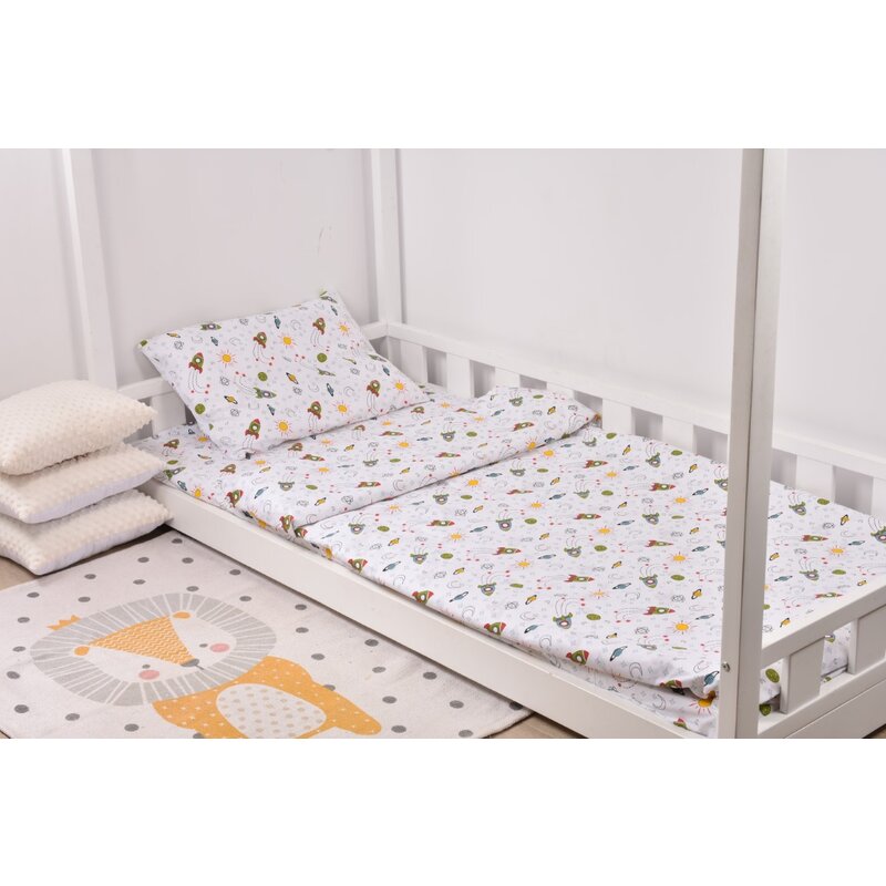 Confort family - lenjerie pat 90x200 cm, 3 piese model rachete