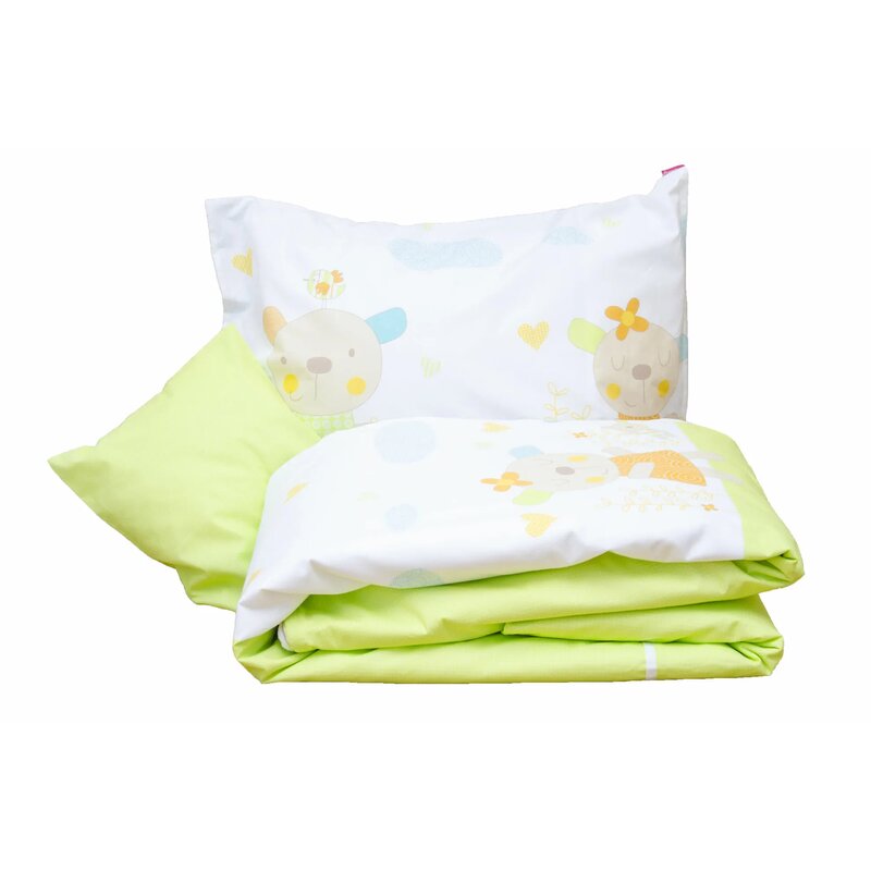 Kidsdecor - lenjerie 3 piese primavera 60x40 cm din bumbac, 135x100 cm